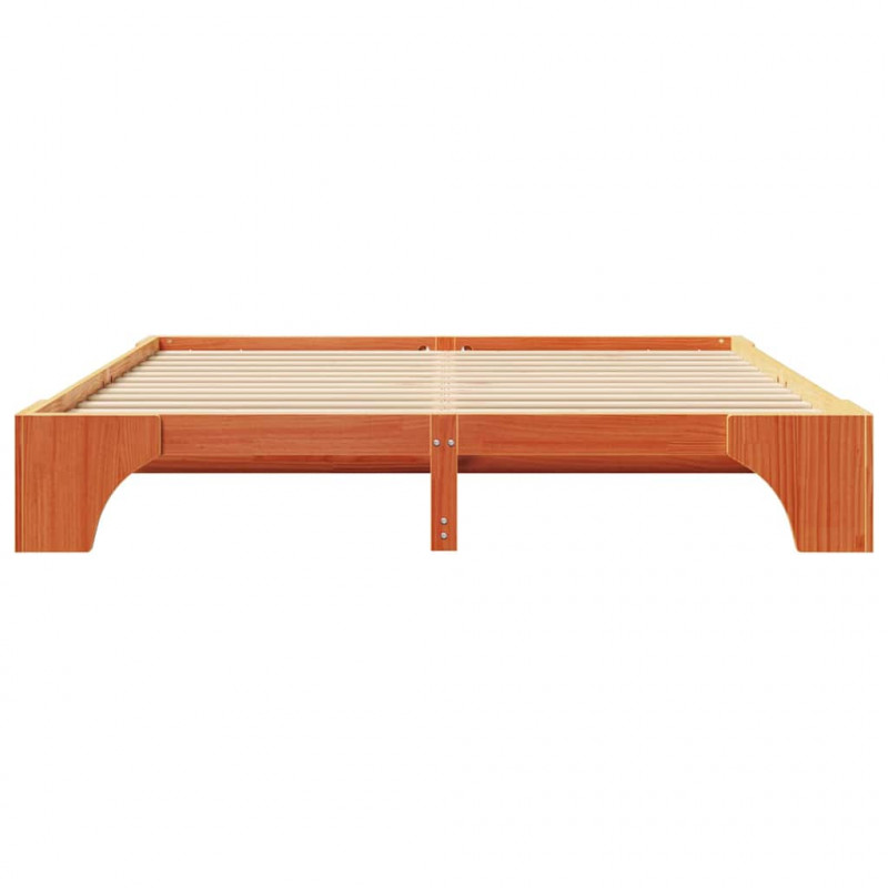 Ramka łóżka Woskowy Brąz 200 x 200 cm Lite drewno sosnowe