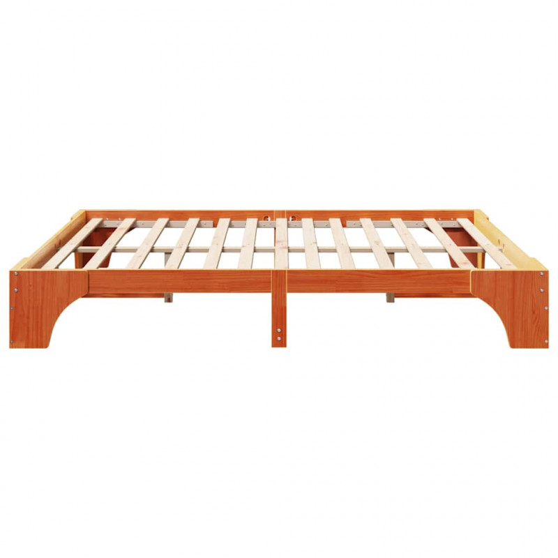 Ramka łóżka Woskowy Brąz 200 x 200 cm Lite drewno sosnowe