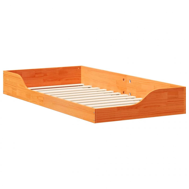 Ramka łóżka Woskowy Brąz 90 x 190 cm Lite drewno sosnowe