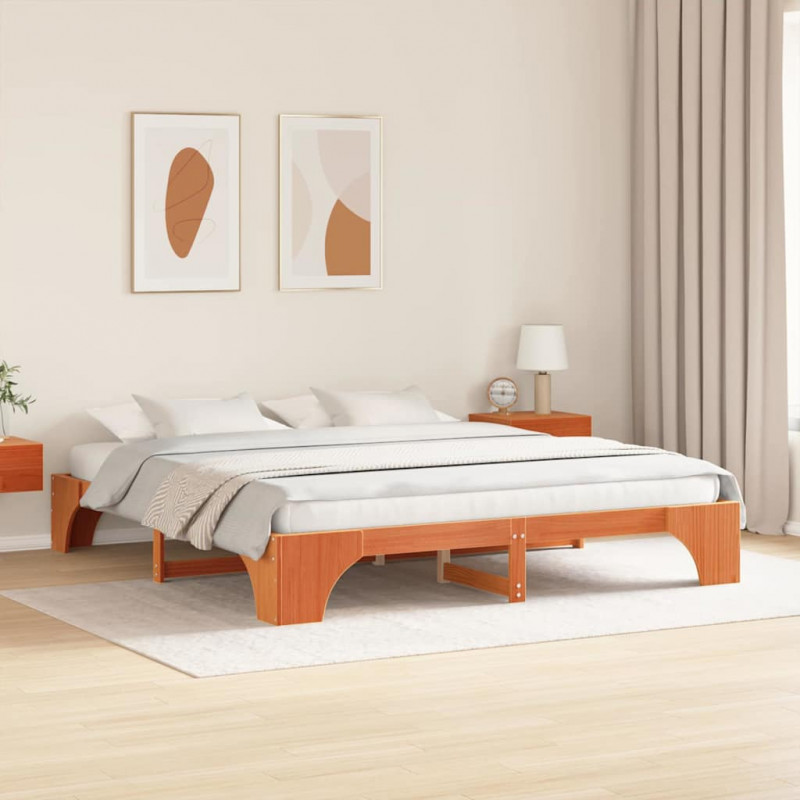 Ramka łóżka Woskowy Brąz 180 x 200 cm Lite drewno sosnowe