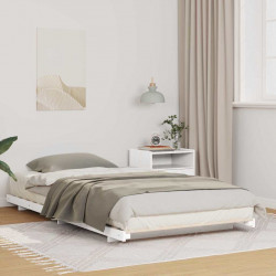 Stelaż łóżkowy Biały 90 x 210 cm Lite drewno sosnowe