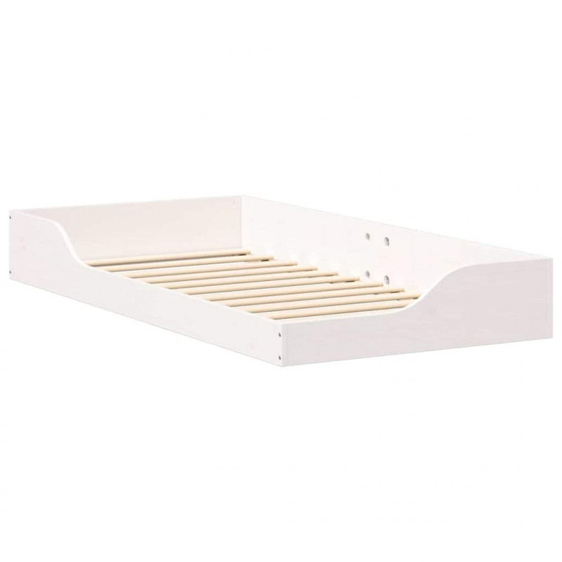 Ramka łóżka Biały 75 x 190 cm Lite drewno sosnowe