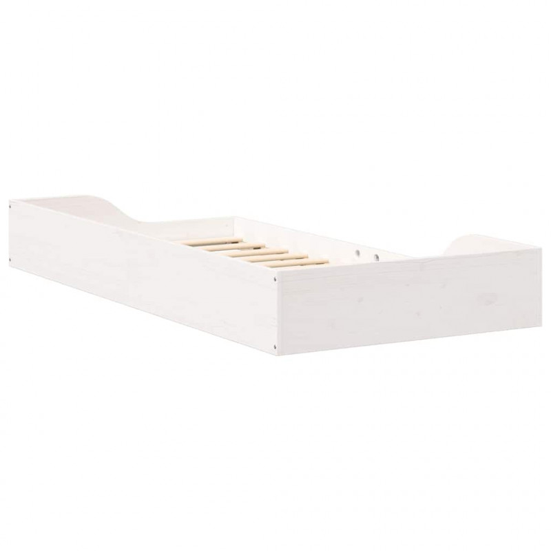 Ramka łóżka Biały 75 x 190 cm Lite drewno sosnowe