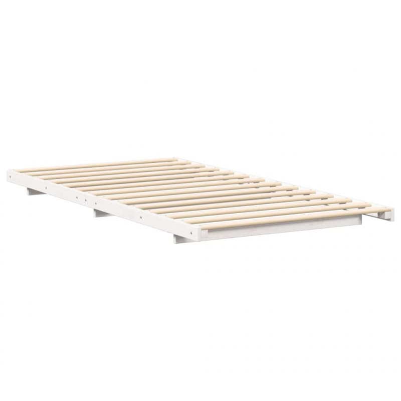 Stelaż łóżkowy Biały 100 x 210 cm Lite drewno sosnowe
