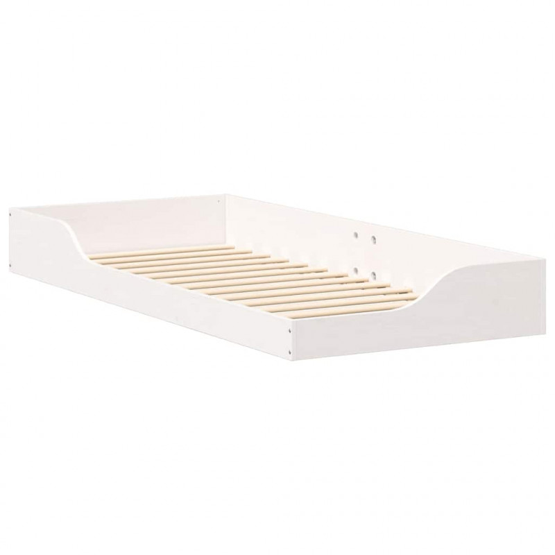 Ramka łóżka Biały 80 x 210 cm Lite drewno sosnowe