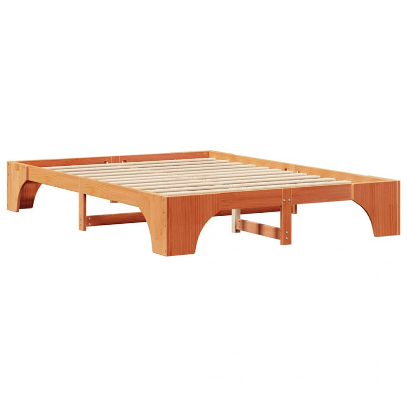 Ramka łóżka Woskowy Brąz 150 x 200 cm Lite drewno sosnowe