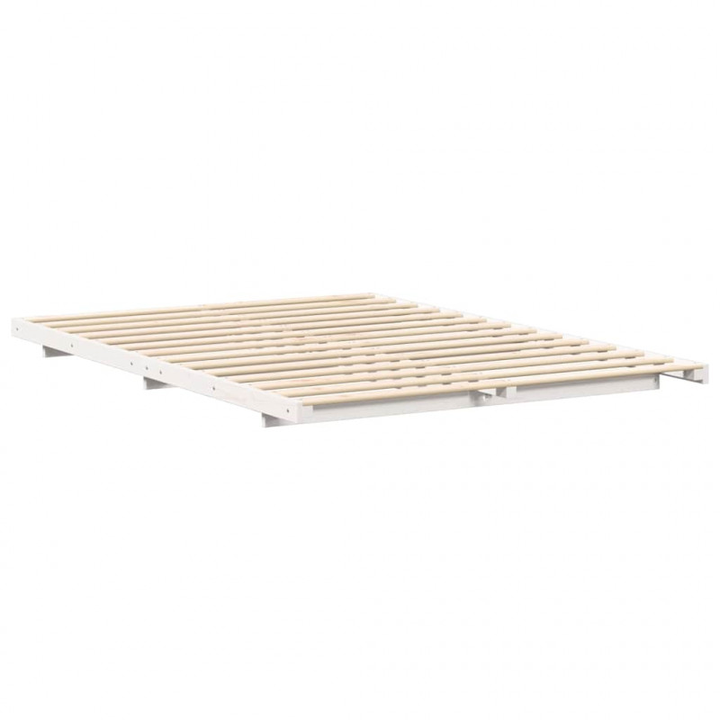 Stelaż łóżkowy Biały 140 x 210 cm Lite drewno sosnowe