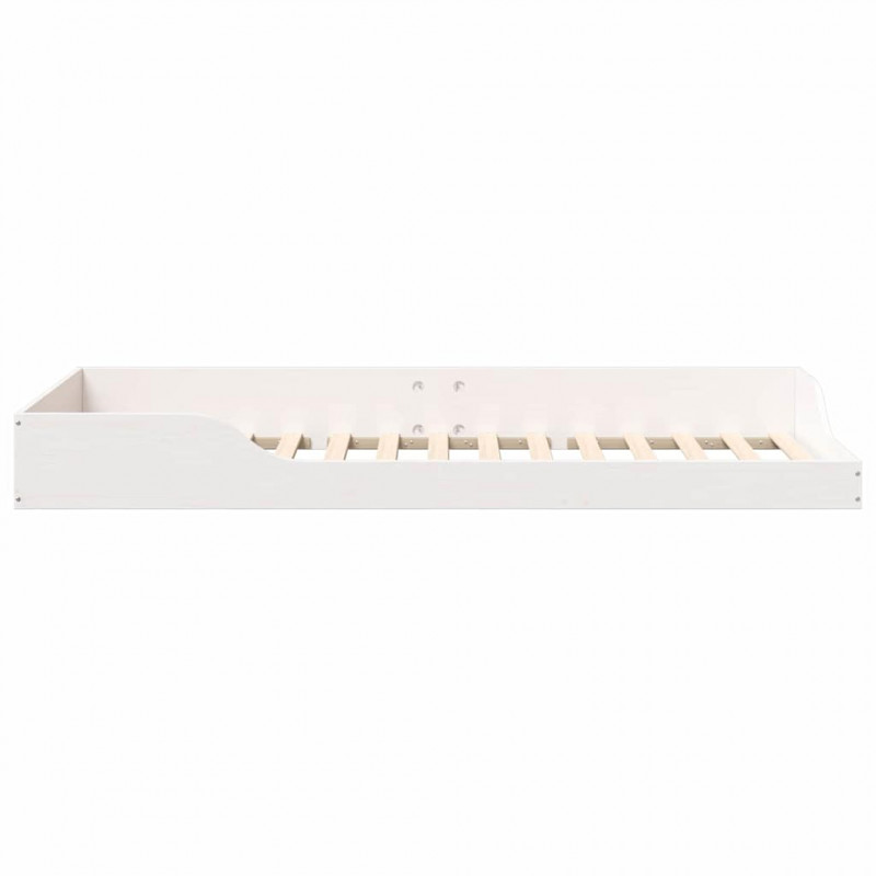 Ramka łóżka Biały 90 x 210 cm Lite drewno sosnowe