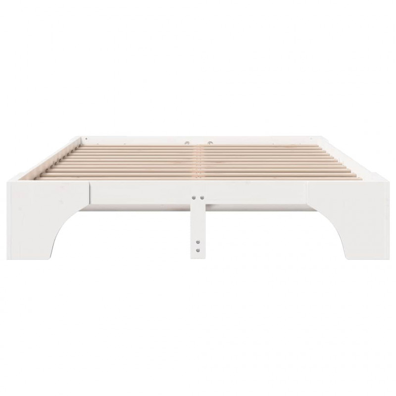 Ramka łóżka Biały 140 x 200 cm Lite drewno sosnowe