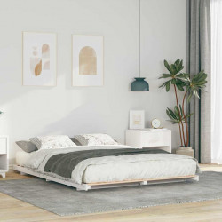 Stelaż łóżkowy Biały 160 x 210 cm Lite drewno sosnowe