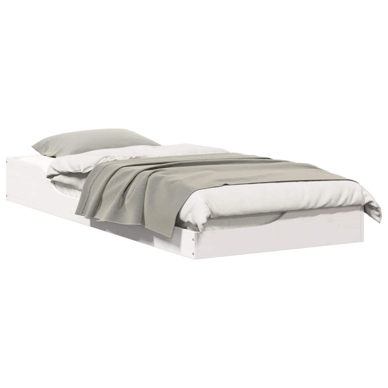 Ramka łóżka Biały 100 x 210 cm Lite drewno sosnowe