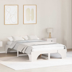 Ramka łóżka Biały 120 x 200 cm Lite drewno sosnowe