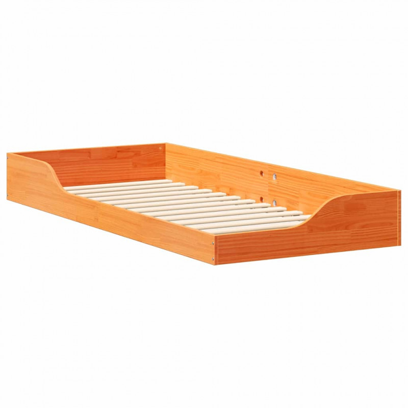 Ramka łóżka Woskowy Brąz 100 x 210 cm Lite drewno sosnowe