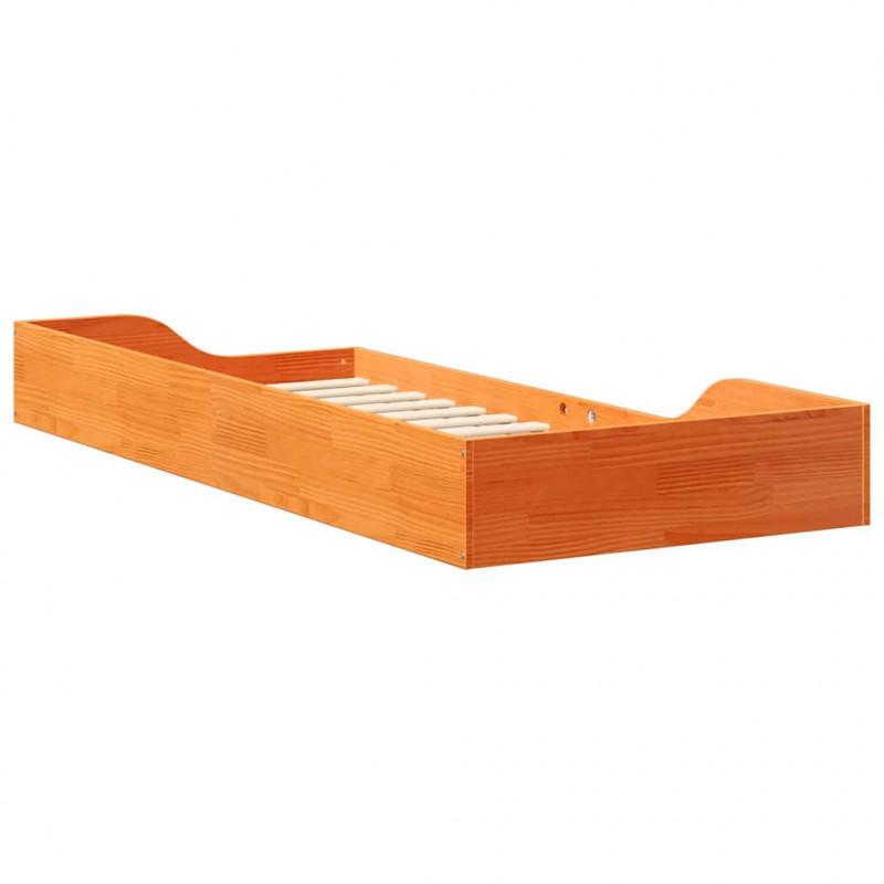 Ramka łóżka Woskowy Brąz 100 x 210 cm Lite drewno sosnowe