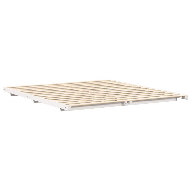Stelaż łóżkowy Biały 180 x 210 cm Lite drewno sosnowe