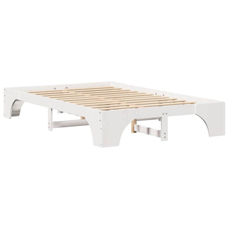Ramka łóżka Biały 140 x 190 cm Lite drewno sosnowe