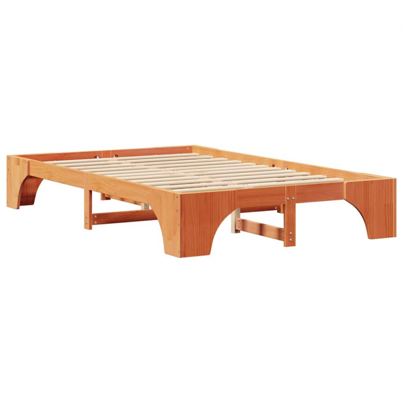 Ramka łóżka Woskowy Brąz 140 x 190 cm Lite drewno sosnowe