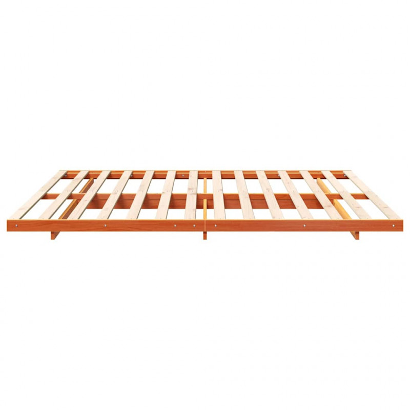 Stelaż łóżkowy Woskowy brąz 200 x 210 cm Lite drewno sosnowe