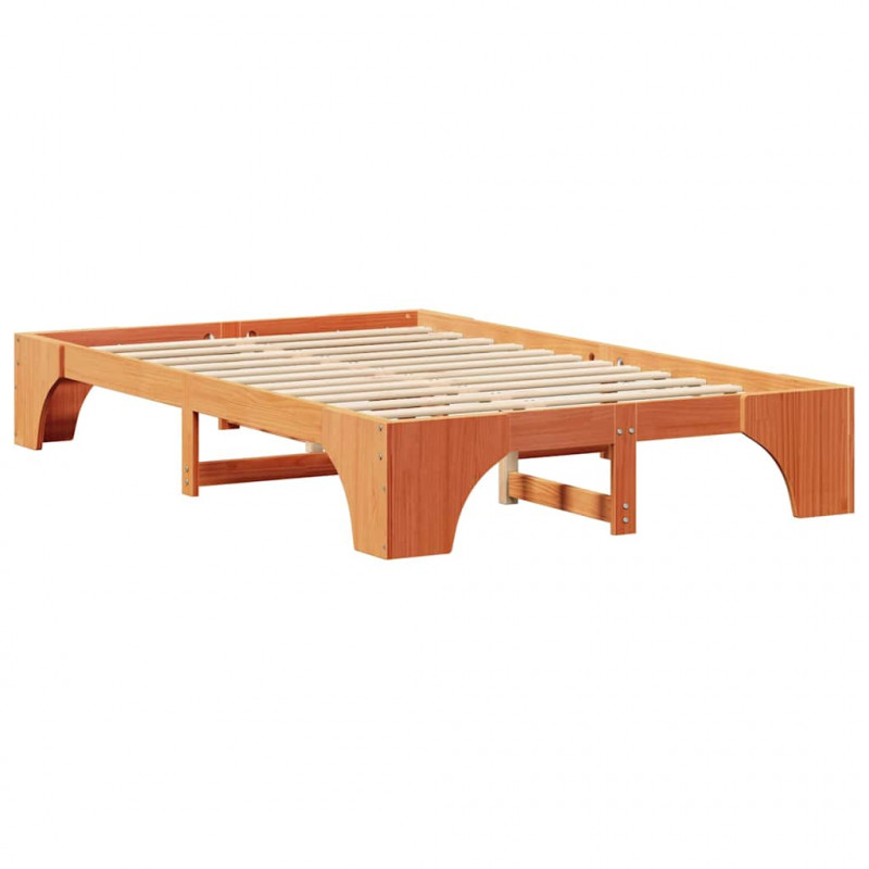 Ramka łóżka Woskowy Brąz 135 x 190 cm Lite drewno sosnowe