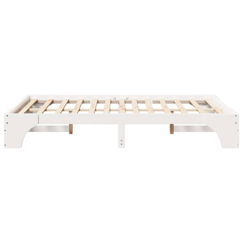 Ramka łóżka Biały 120 x 190 cm Lite drewno sosnowe