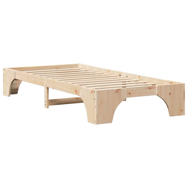 Ramka łóżka Naturalny 100 x 200 cm Lite drewno sosnowe