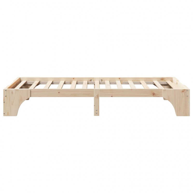 Ramka łóżka Naturalny 100 x 200 cm Lite drewno sosnowe