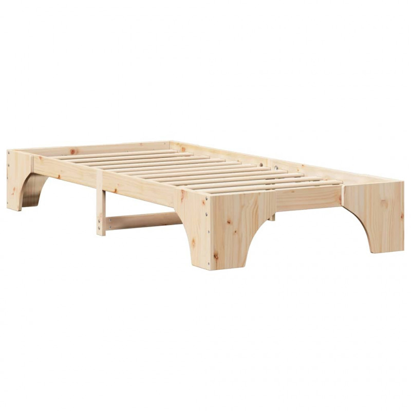 Ramka łóżka Naturalny 100 x 200 cm Lite drewno sosnowe