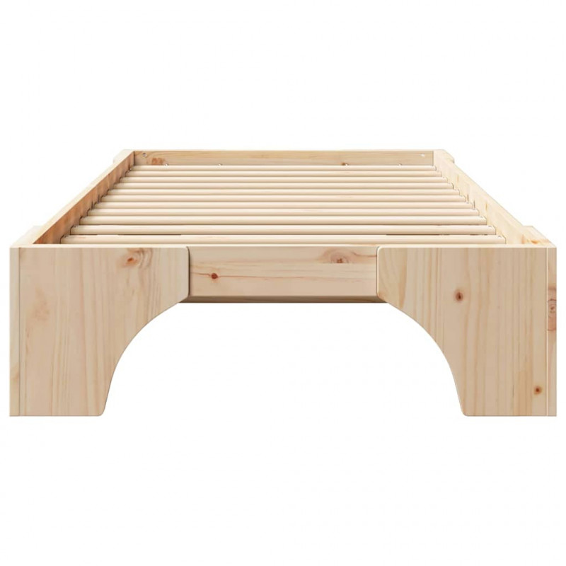 Ramka łóżka Naturalny 90 x 200 cm Lite drewno sosnowe