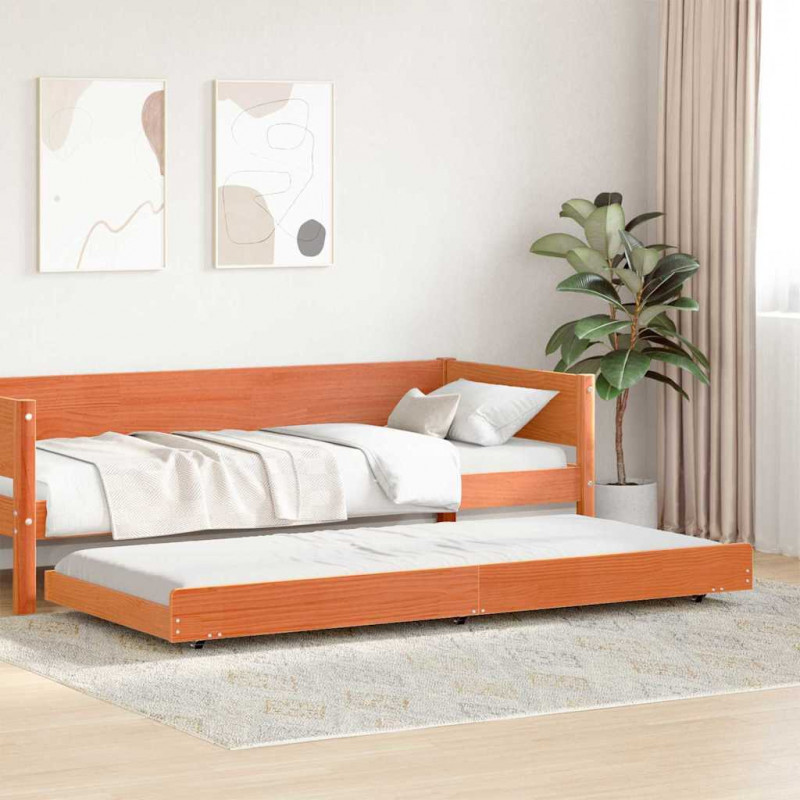 Ramka łóżka Woskowy Brąz 80 x 200 cm Lite drewno sosnowe