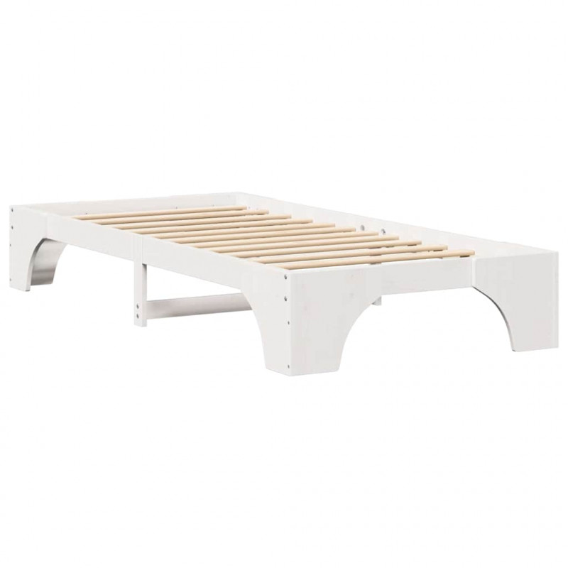 Ramka łóżka Biały 80 x 200 cm Lite drewno sosnowe