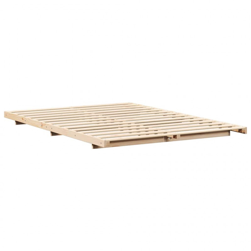 Stelaż łóżkowy Brązowy 160 x 220 cm Lite drewno sosnowe