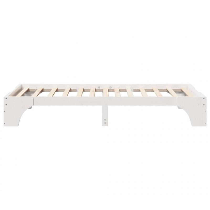 Ramka łóżka Biały 90 x 190 cm Lite drewno sosnowe