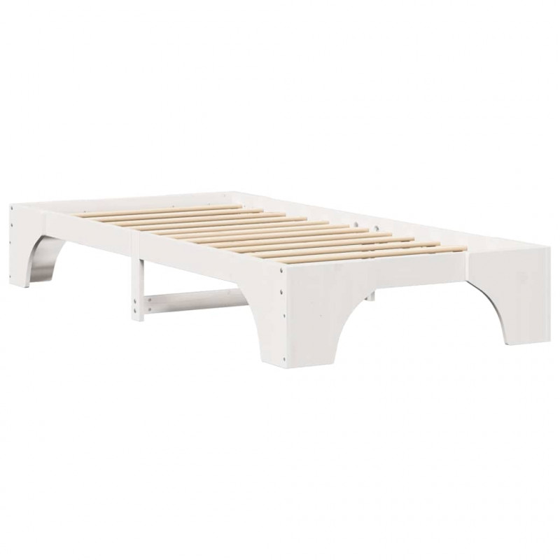 Ramka łóżka Biały 90 x 190 cm Lite drewno sosnowe