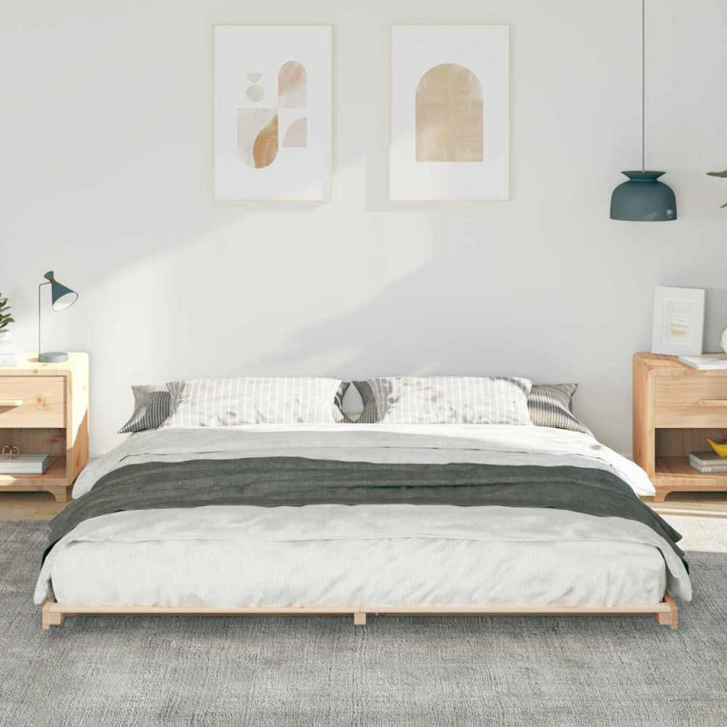 Stelaż łóżkowy Brązowy 180 x 220 cm Lite drewno sosnowe