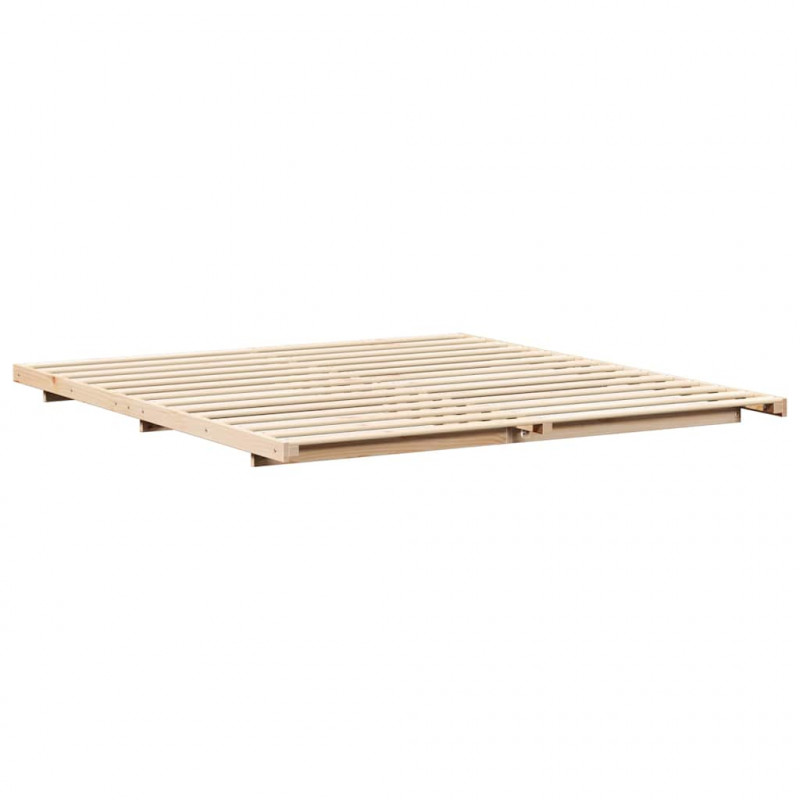 Stelaż łóżkowy Brązowy 200 x 220 cm Lite drewno sosnowe