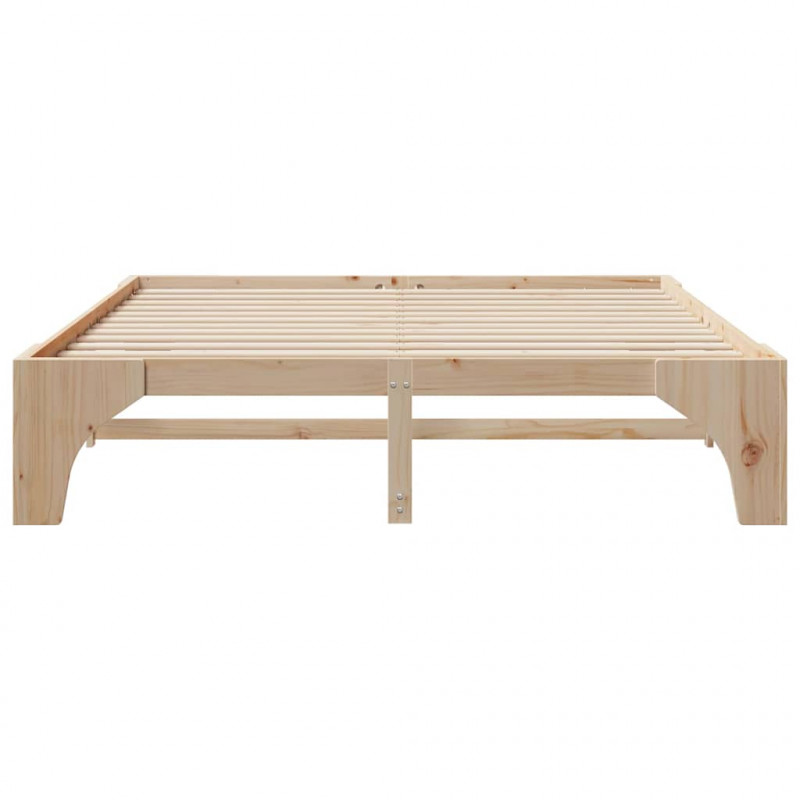 Ramka łóżka Brązowy 200 x 200 cm Lite drewno sosnowe