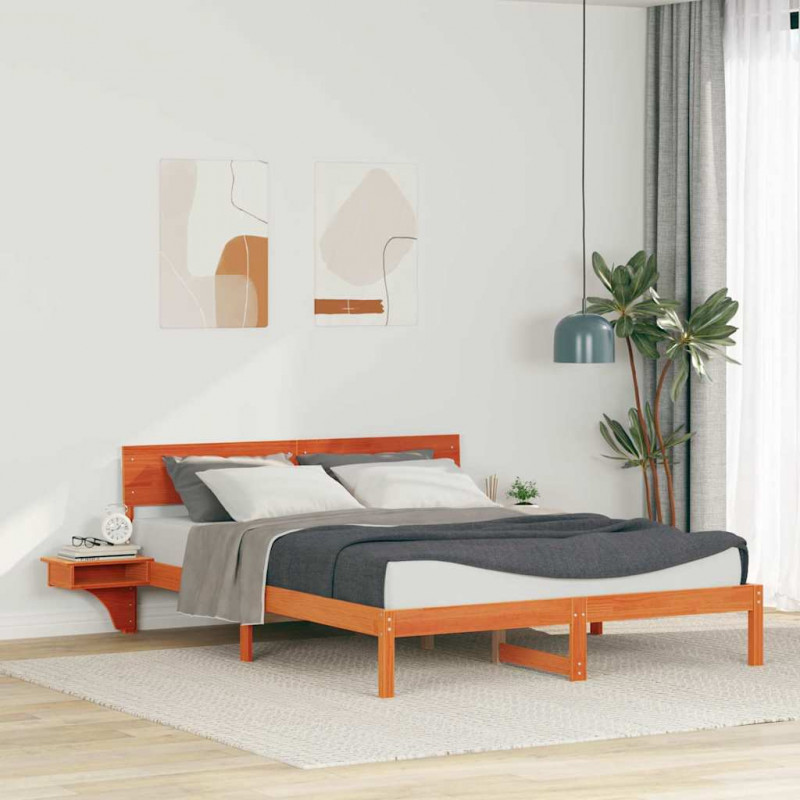 Ramka łóżka Woskowy Brąz 160 x 200 cm Lite drewno sosnowe
