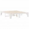 Ramka łóżka Biały 200 x 200 cm Lite drewno sosnowe