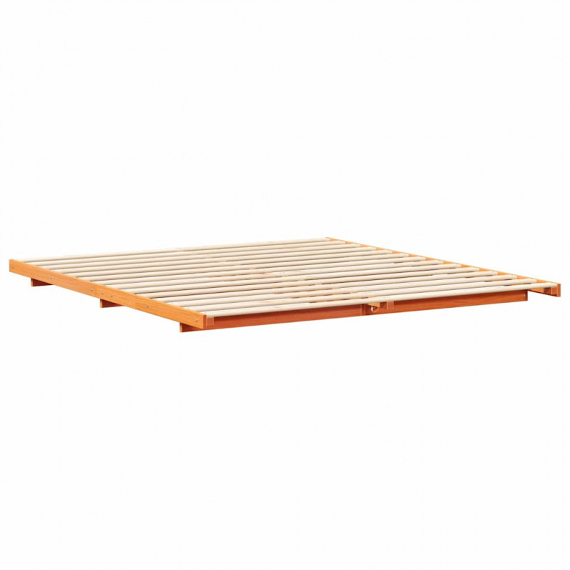 Stelaż łóżkowy Woskowy brąz 200 x 220 cm Lite drewno sosnowe