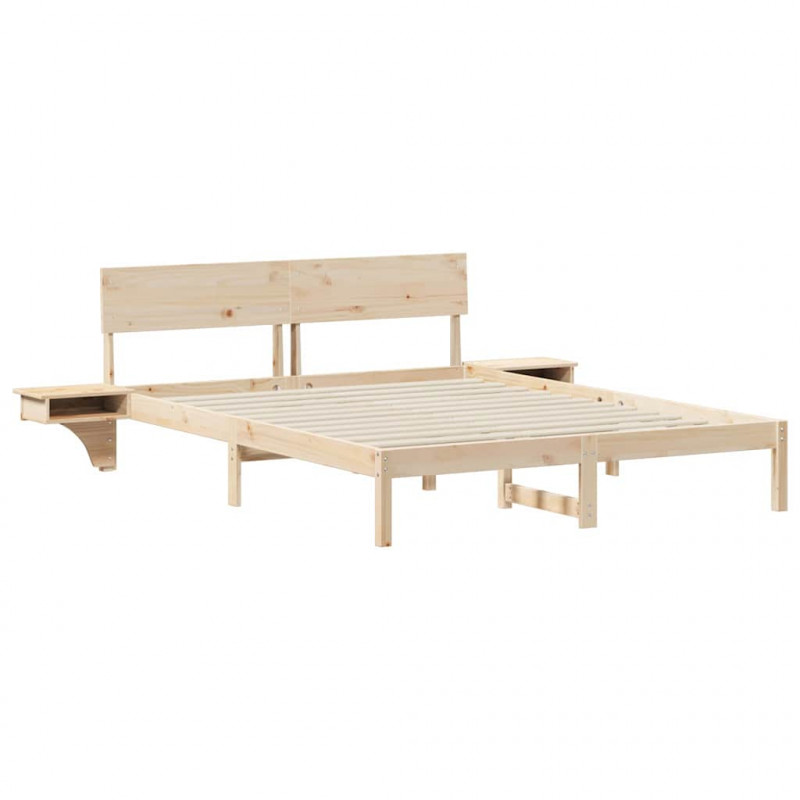 Ramka łóżka Brązowy 150 x 200 cm Lite drewno sosnowe