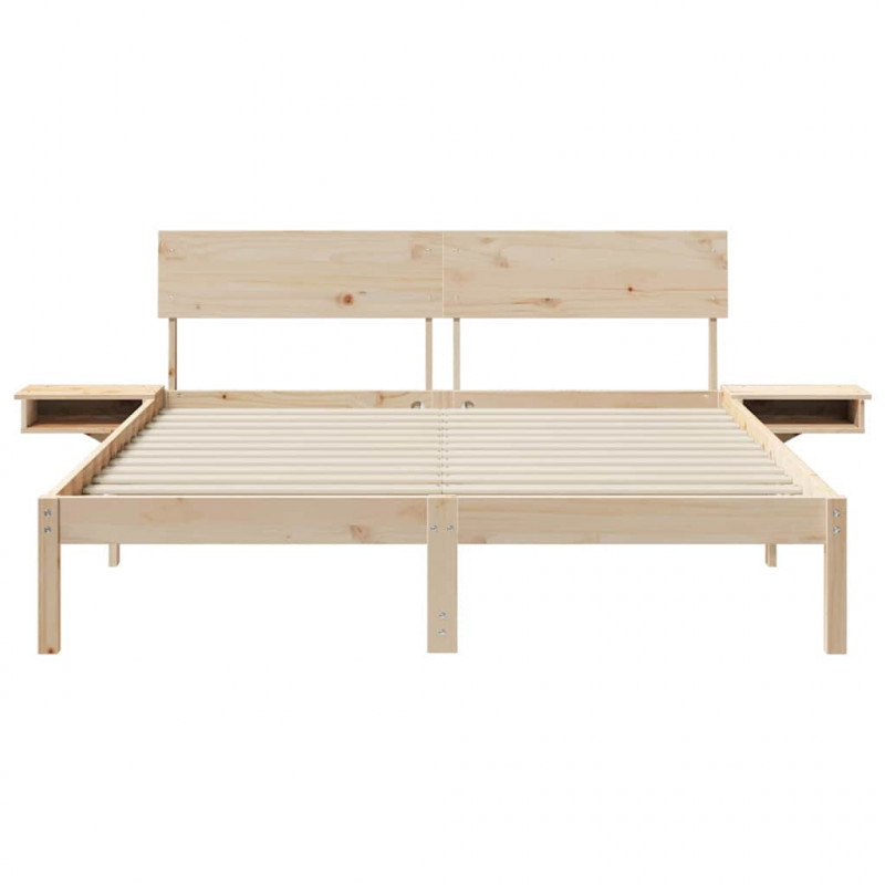 Ramka łóżka Brązowy 150 x 200 cm Lite drewno sosnowe