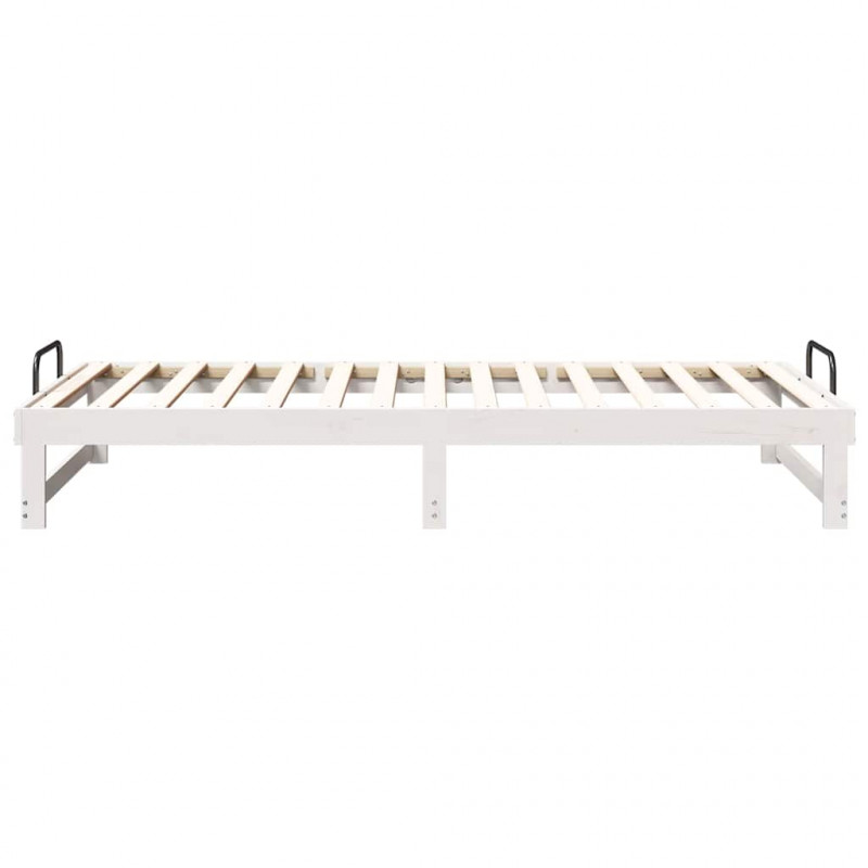 Ramka łóżka Biały 100 x 200 cm Lite drewno sosnowe
