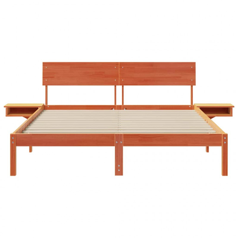 Ramka łóżka Woskowy Brąz 150 x 200 cm Lite drewno sosnowe