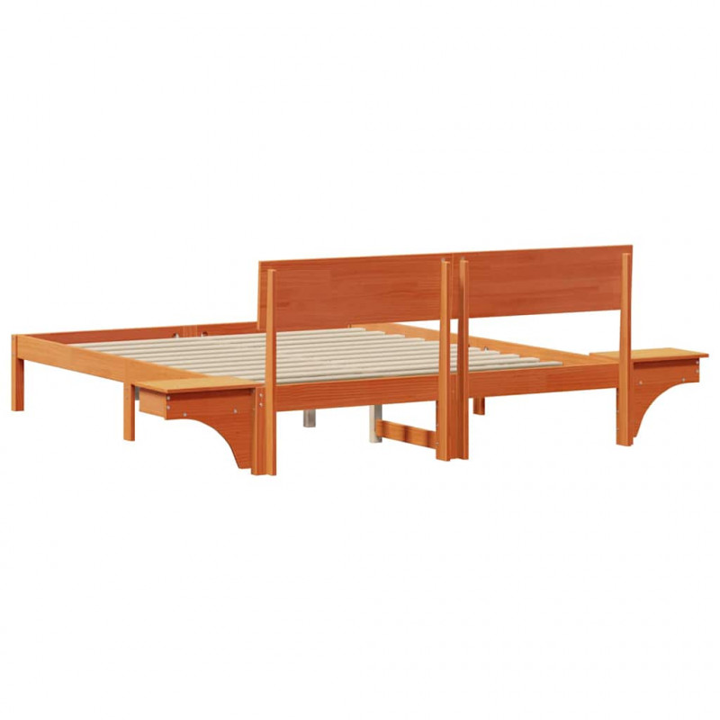 Ramka łóżka Woskowy Brąz 150 x 200 cm Lite drewno sosnowe