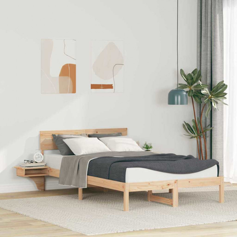 Ramka łóżka Brązowy 140 x 200 cm Lite drewno sosnowe