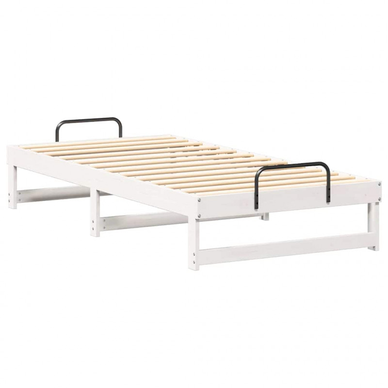 Ramka łóżka Biały 90 x 200 cm Lite drewno sosnowe