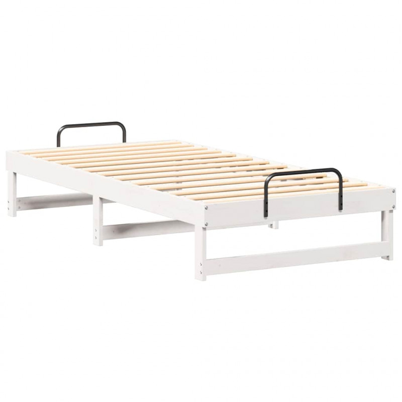 Ramka łóżka Biały 90 x 200 cm Lite drewno sosnowe
