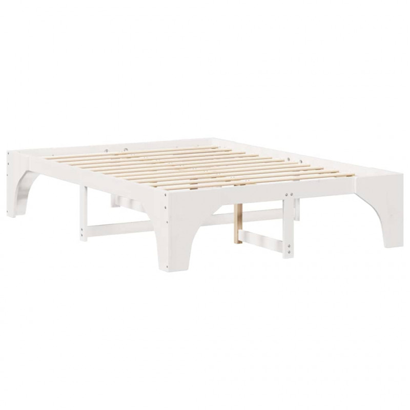Ramka łóżka Biały 160 x 200 cm Lite drewno sosnowe