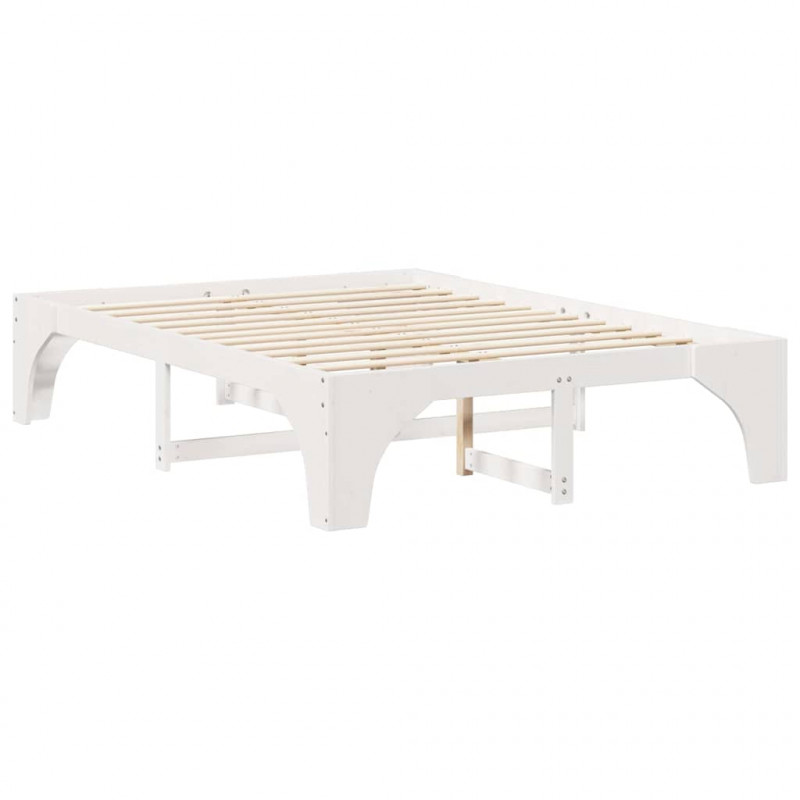 Ramka łóżka Biały 160 x 200 cm Lite drewno sosnowe