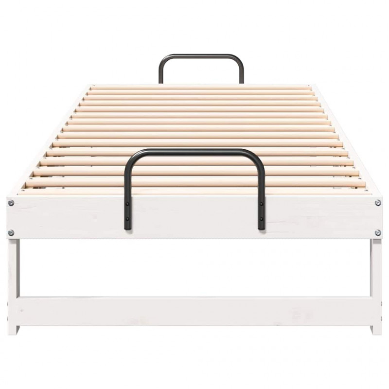 Ramka łóżka Biały 80 x 200 cm Lite drewno sosnowe